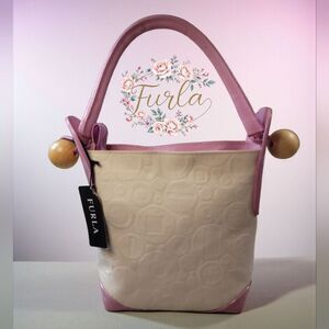 Furla Vintage Rare Pink and Cream Women's Bag NWT